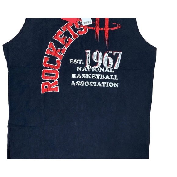 New Ultra Game NBA Houston Rockets Mens Size XL Black Cut Off Muscle T-Shirt NWT - Picture 4 of 7